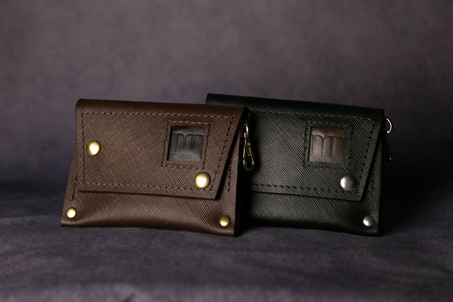 MAGIT Black and Mid Brown Keychain Cardholder - Made to Order