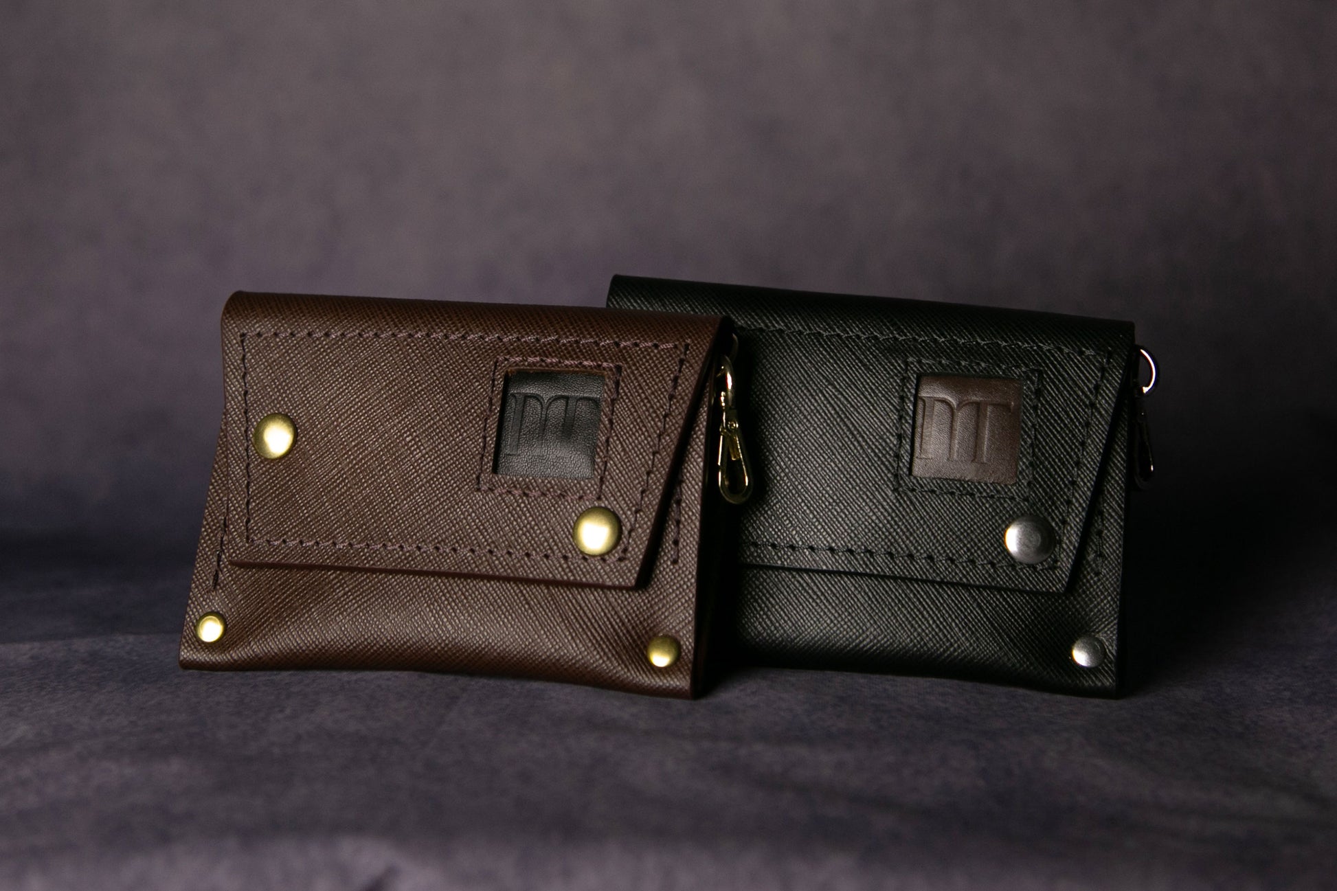 MAGIT Black and Mid Brown Keychain Cardholder - Made to Order